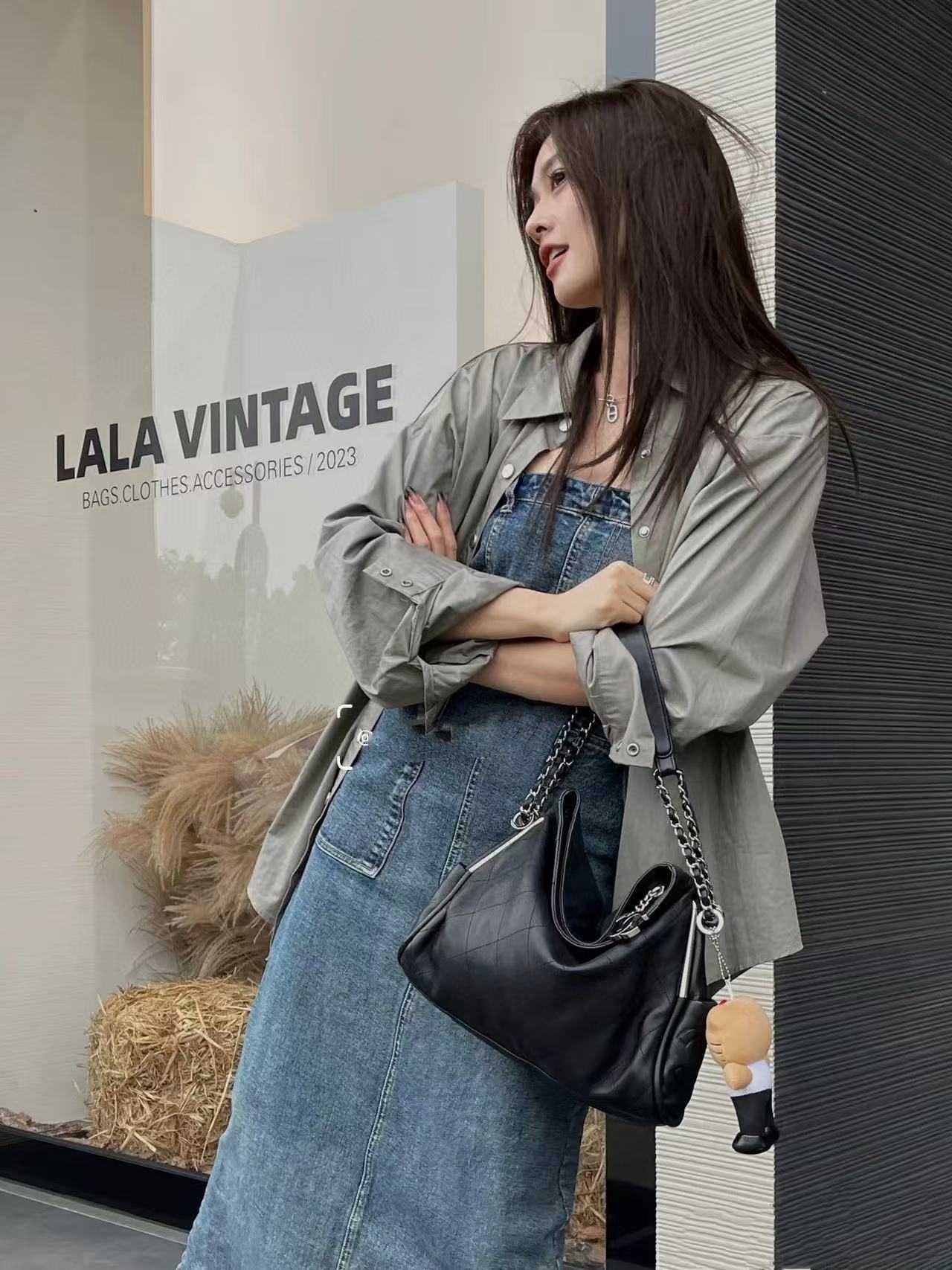 CHANE1 ジッパー ダブル C ペンダント チェーン 脇下バッグ【 50％割引+送料無料】