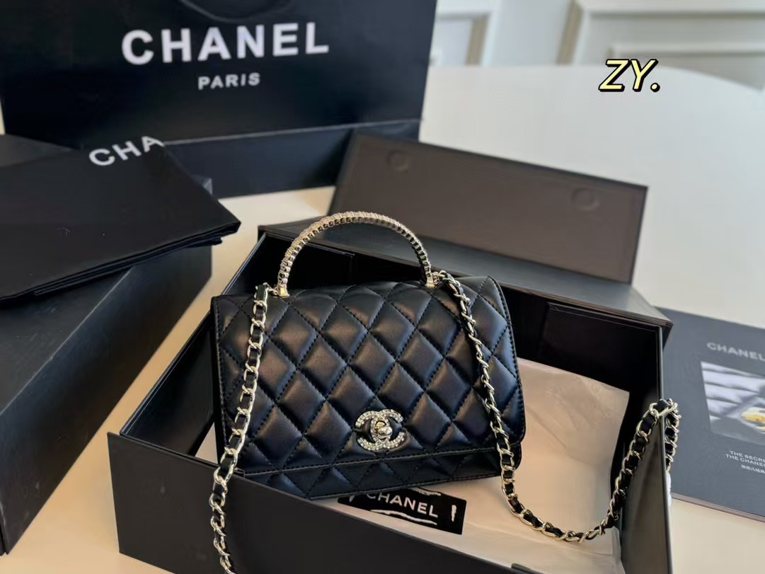 CHANE1 ダイヤモンドハンドルショルダークロスボディバッグ【50％割引+送料無料】