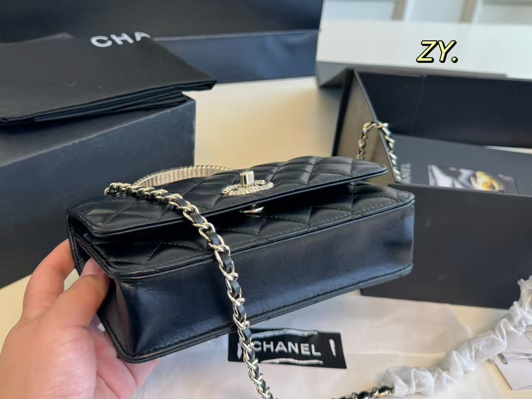 CHANE1 ダイヤモンドハンドルショルダークロスボディバッグ【50％割引+送料無料】