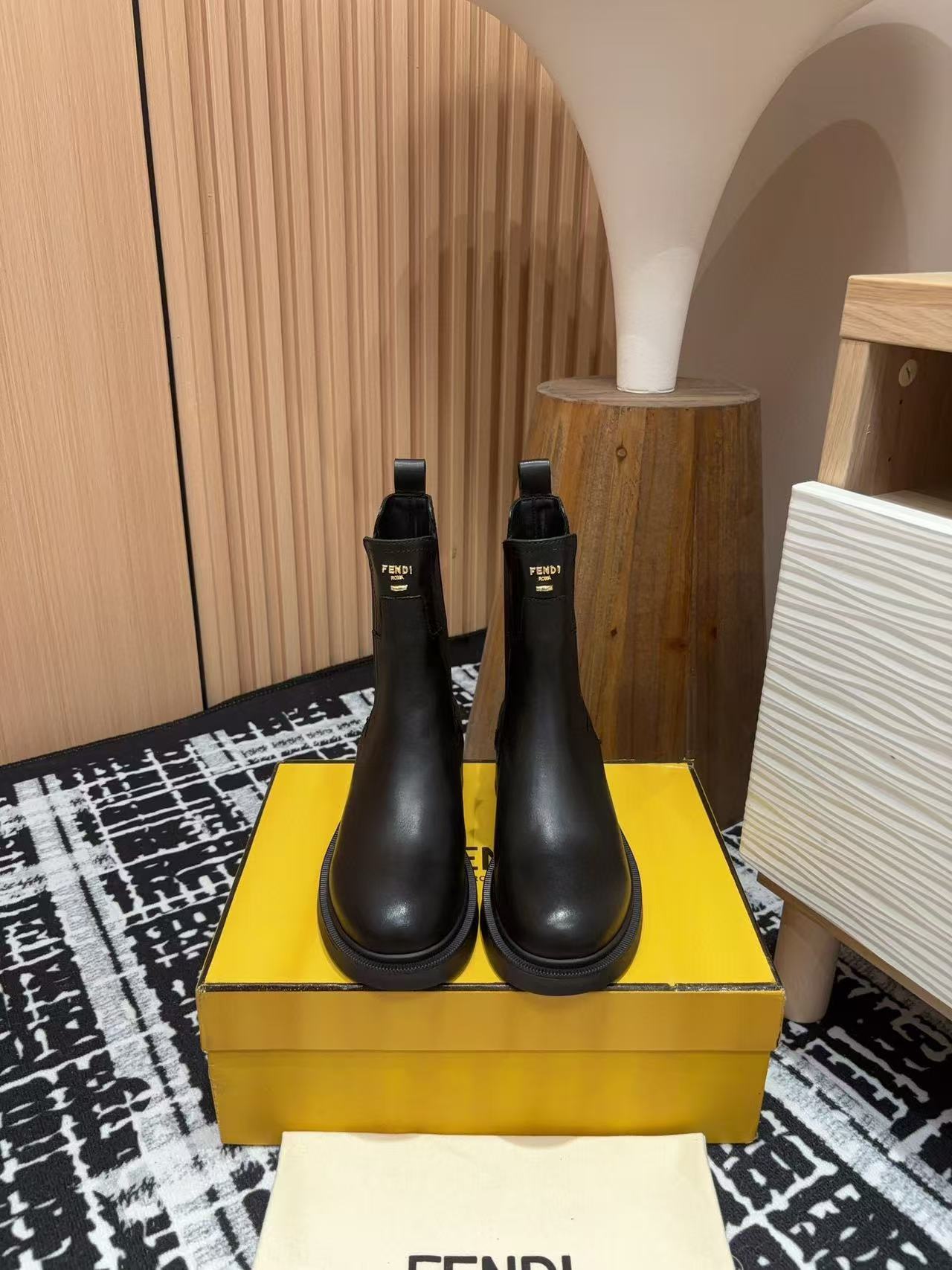 FEND1 高品質シンプルな伸縮性アンクルブーツ【50％割引+送料無料】