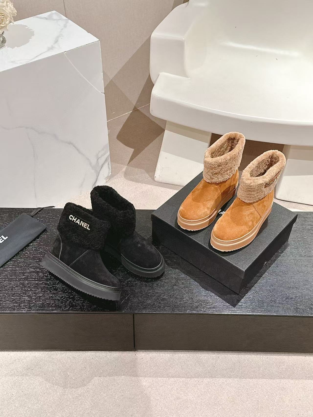 CHANE1シンプルレタードのラムウールショートブーツ【50％割引+送料無料】