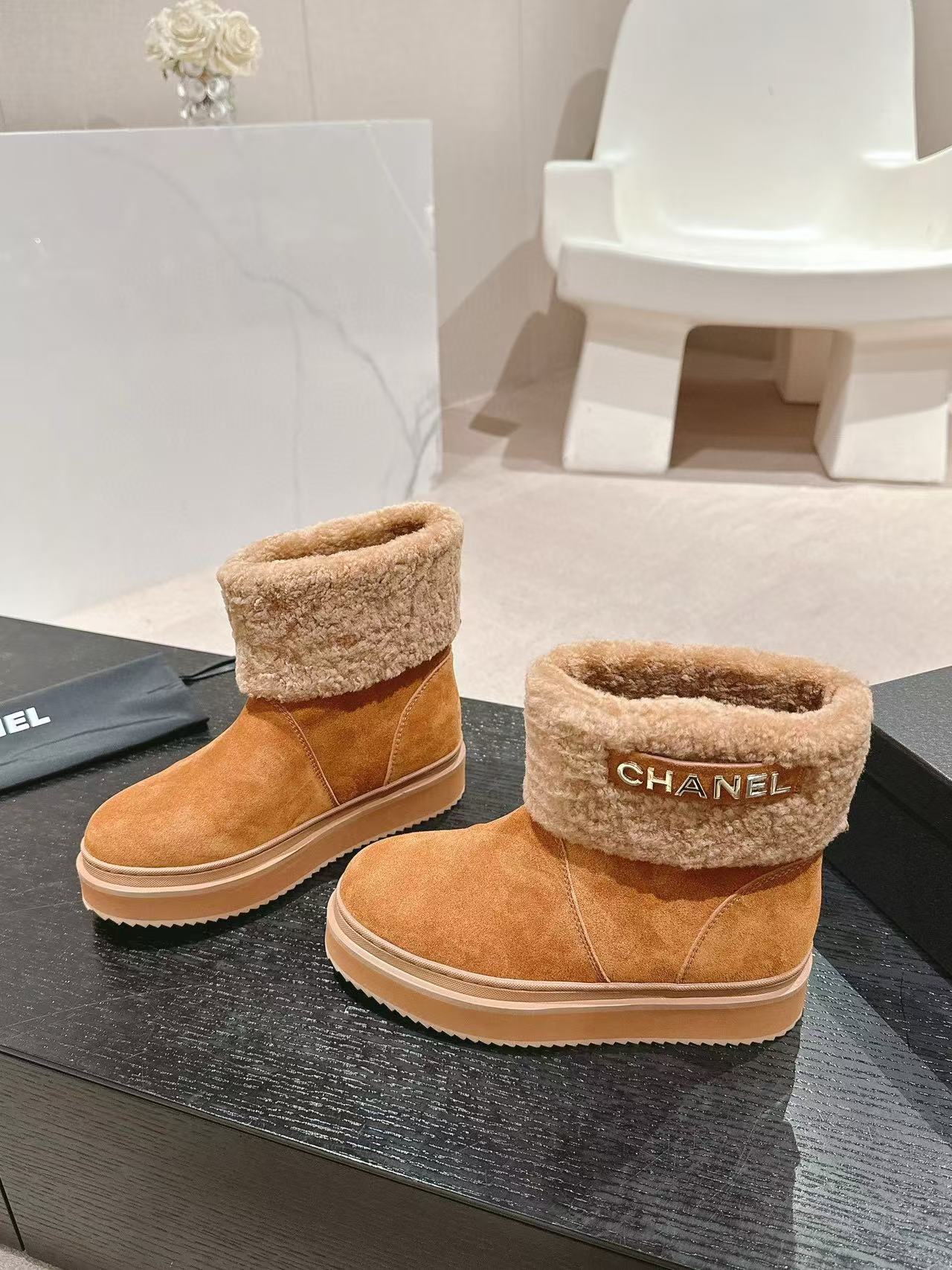 CHANE1シンプルレタードのラムウールショートブーツ【50％割引+送料無料】