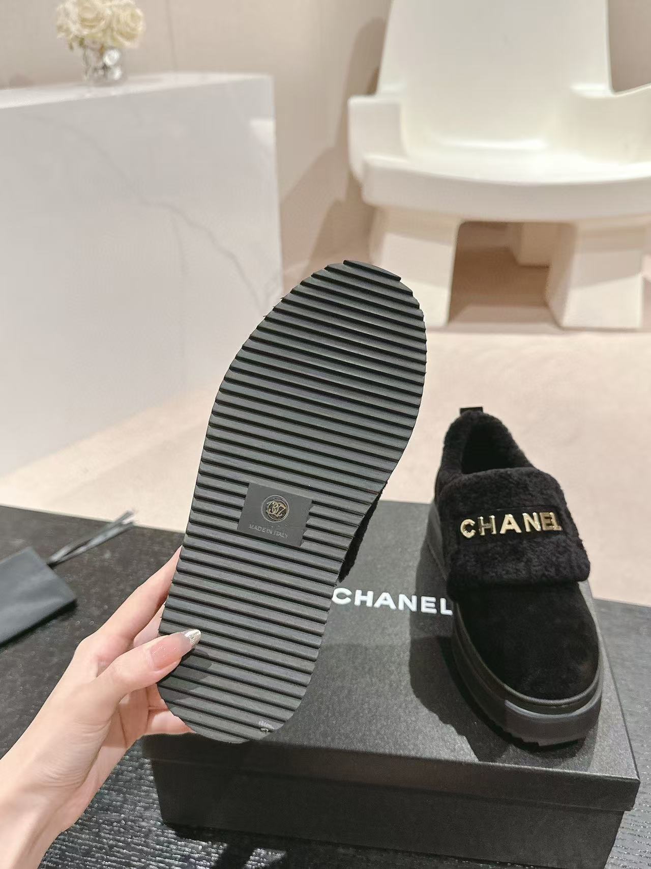 CHANE1 上質ラムウール厚底シューズ【50％割引+送料無料】