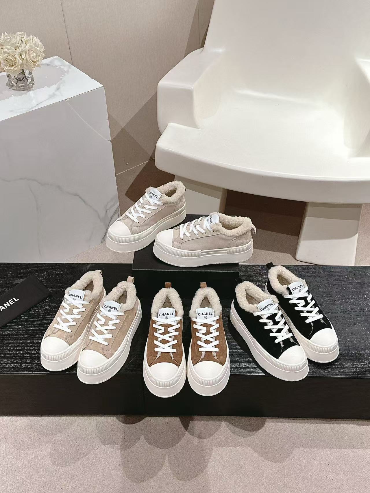 CHANE1 高品質ラムウールプラットフォームシューズ【50％割引+送料無料】