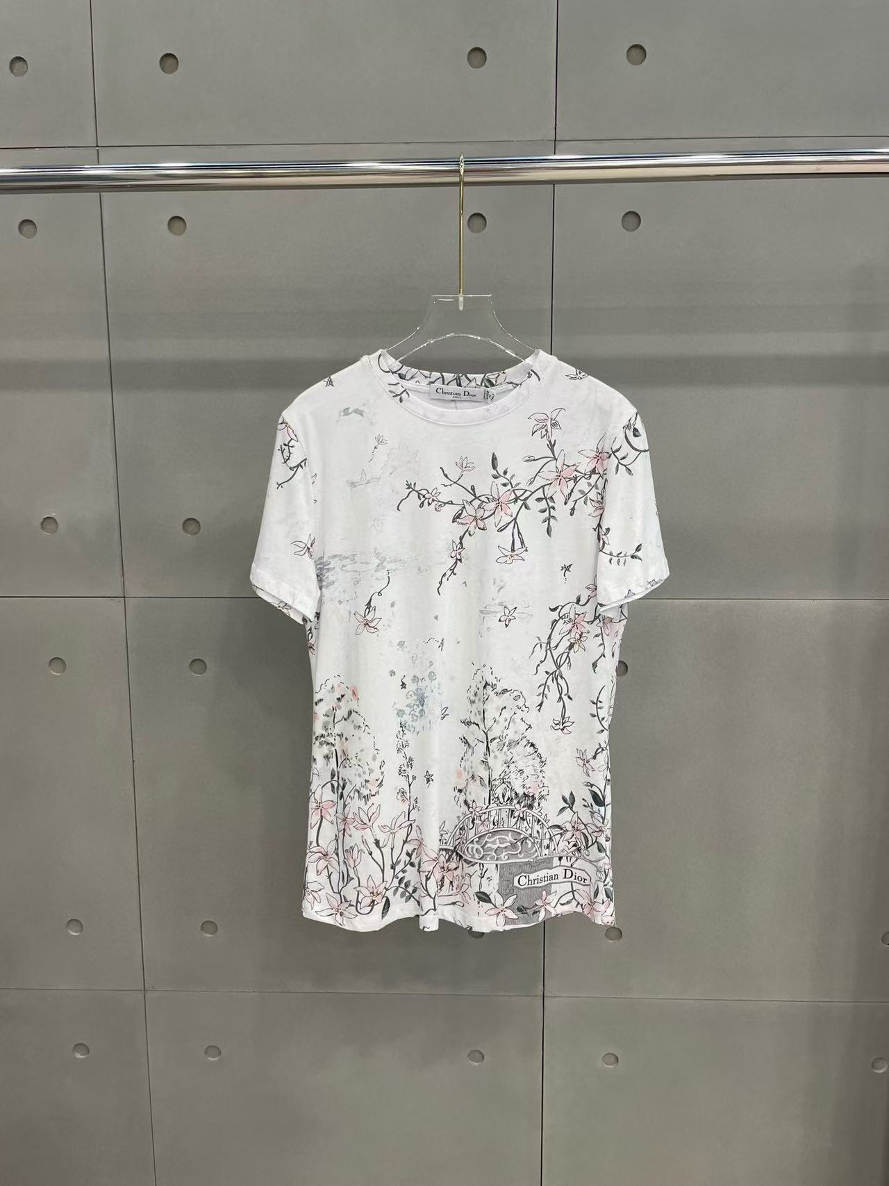 DI0R プリント クルーネック グラフィック T シャツ【50％割引+送料無料】