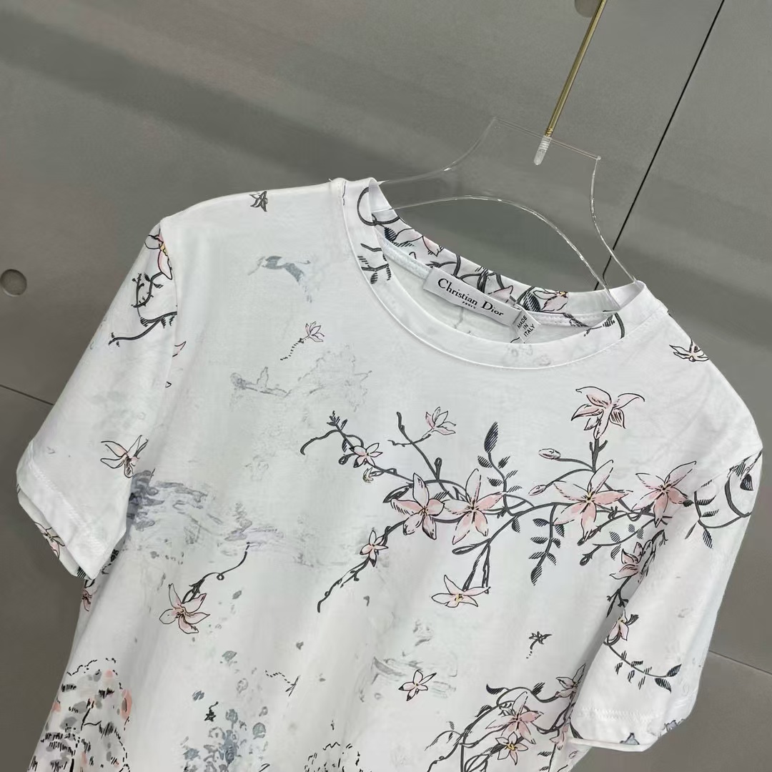 DI0R プリント クルーネック グラフィック T シャツ【50％割引+送料無料】