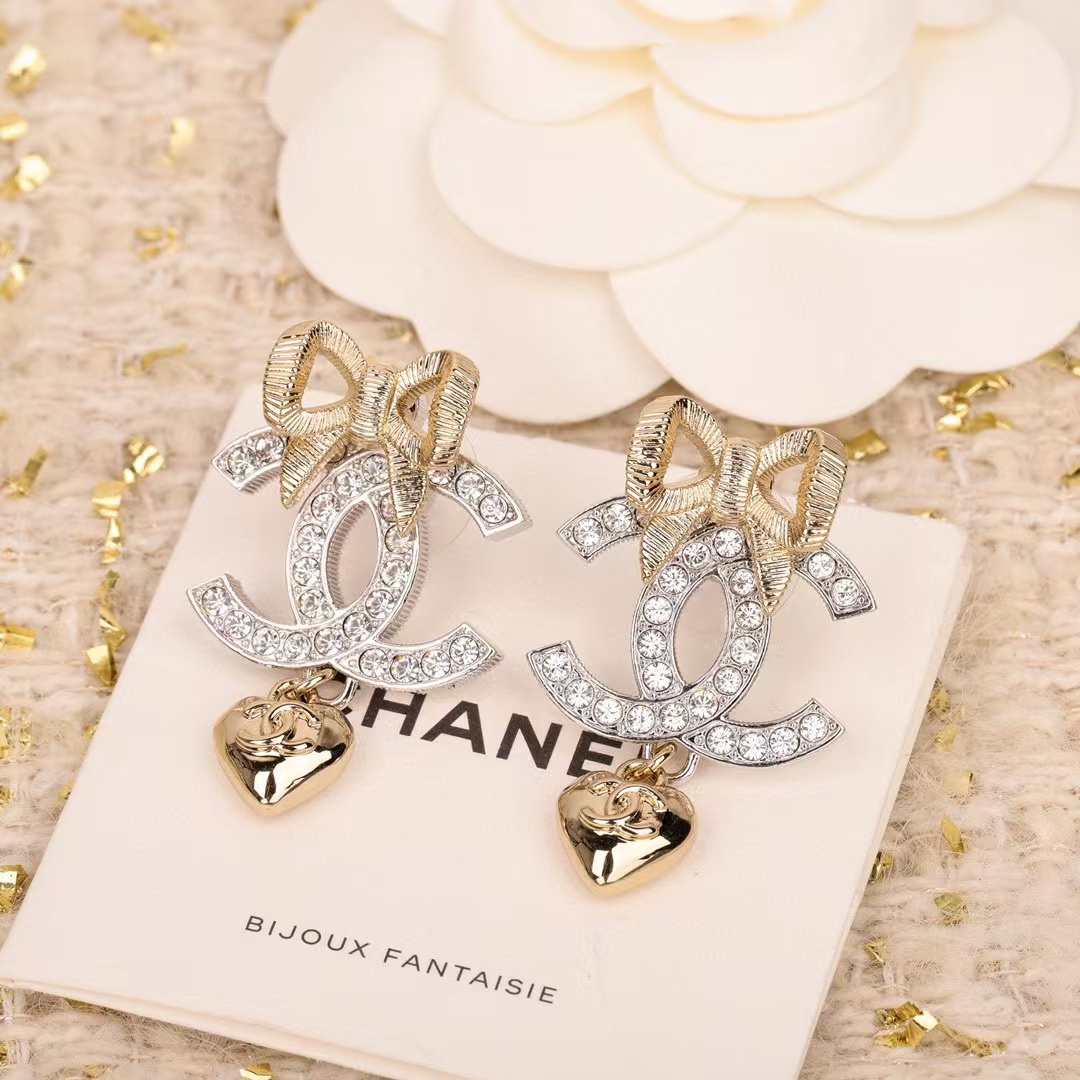 CHANE1 ハートセット ダイヤモンド イヤリング【50％割引+送料無料】