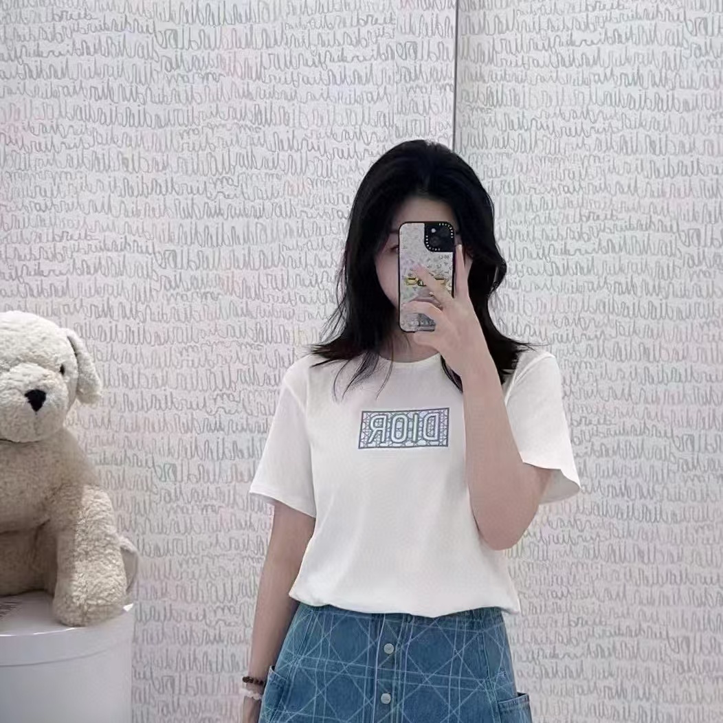 DI0R刺繍レターTシャツ【50％割引+送料無料】