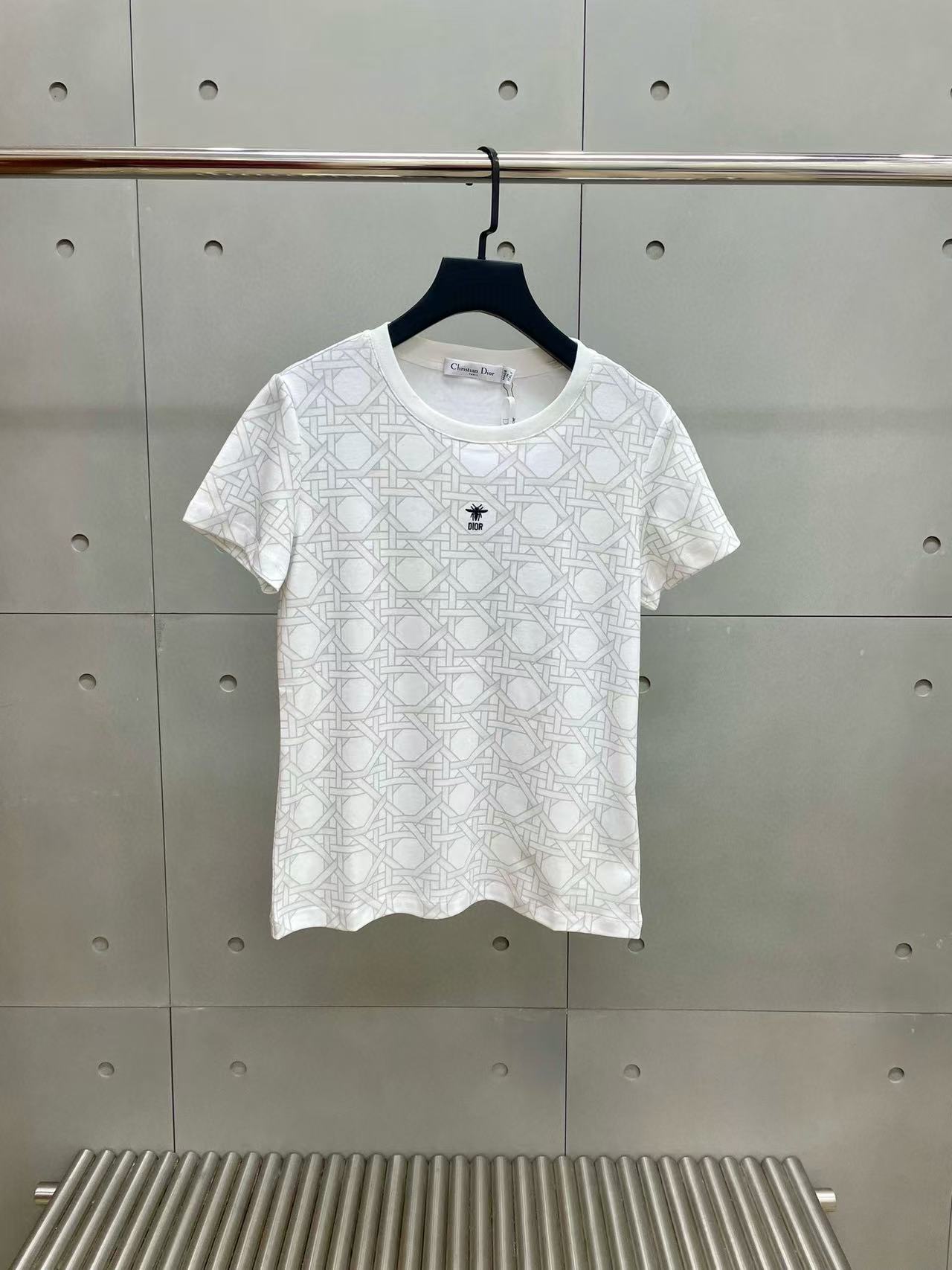 DI0Rチェック柄リトルビーCD刺繍Tシャツ【50％割引+送料無料】