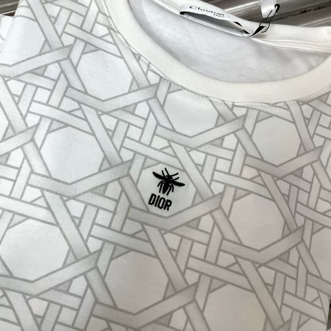 DI0Rチェック柄リトルビーCD刺繍Tシャツ【50％割引+送料無料】