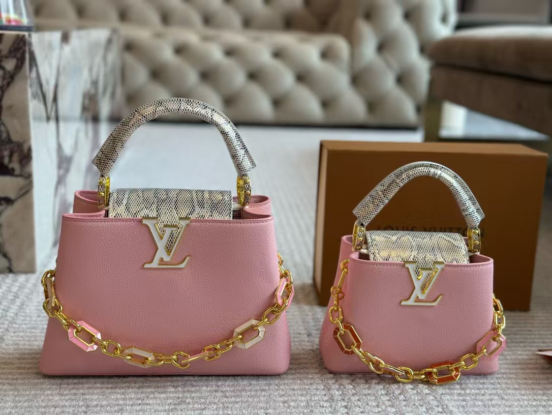LV Capucinesハードウェアバックルハンドバッグ【50％割引+送料無料】