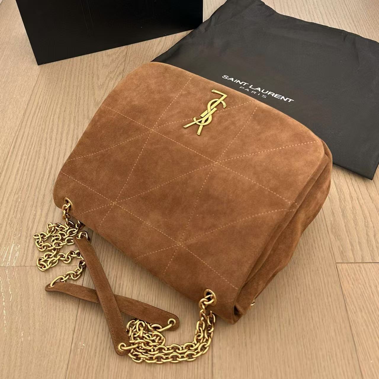 YSL ヌバックレザー チェーン 脇下バッグ【50％割引+送料無料】