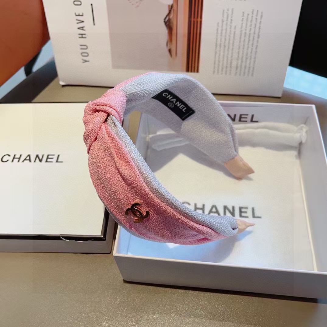 CHANE1 ダブル C ロゴつば広ヘッドバンド【50％割引+送料無料】