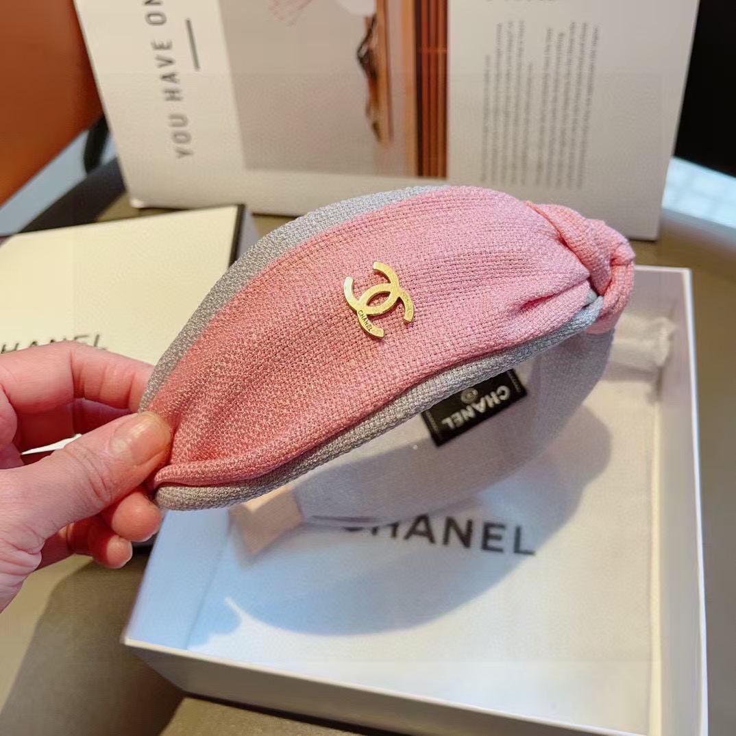 CHANE1 ダブル C ロゴつば広ヘッドバンド【50％割引+送料無料】