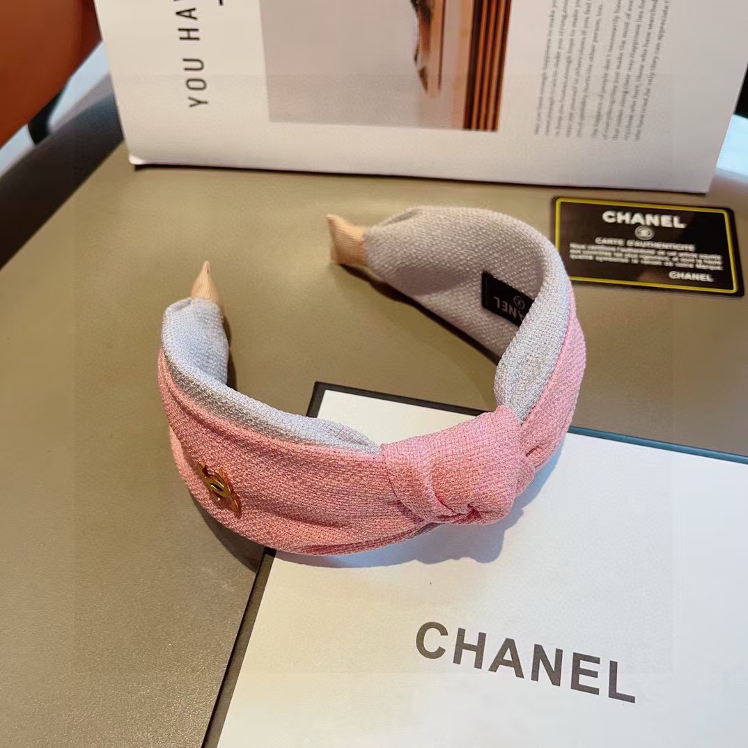 CHANE1 ダブル C ロゴつば広ヘッドバンド【50％割引+送料無料】