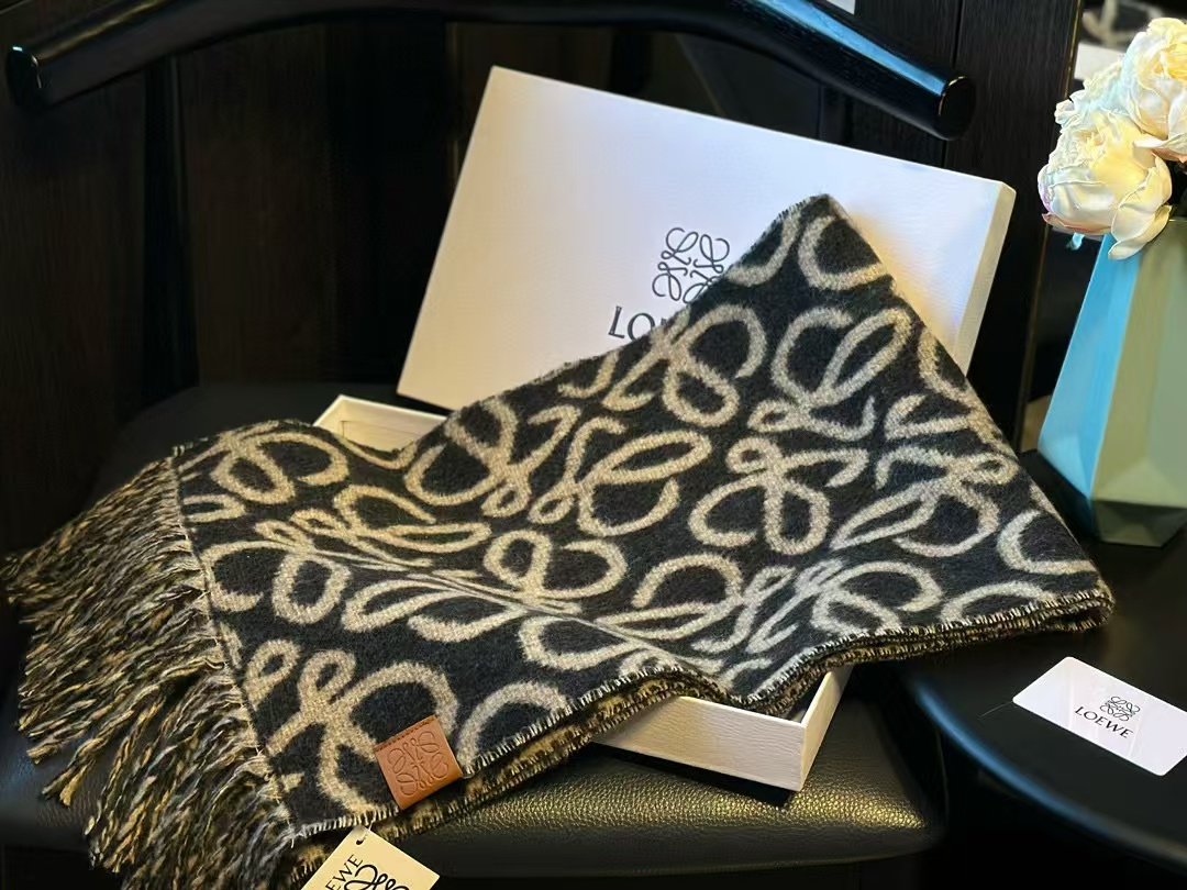 L0WEW フリンジ付きカシミヤスカーフ【50％割引+送料無料】