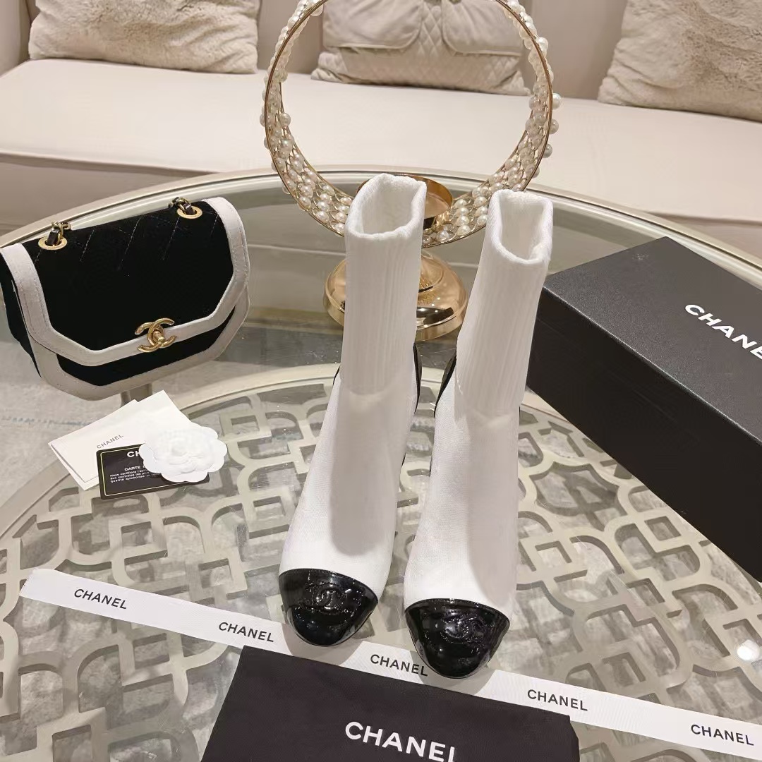 CHANE1 高品質太ヒールソックスブーツ【50％割引+送料無料】