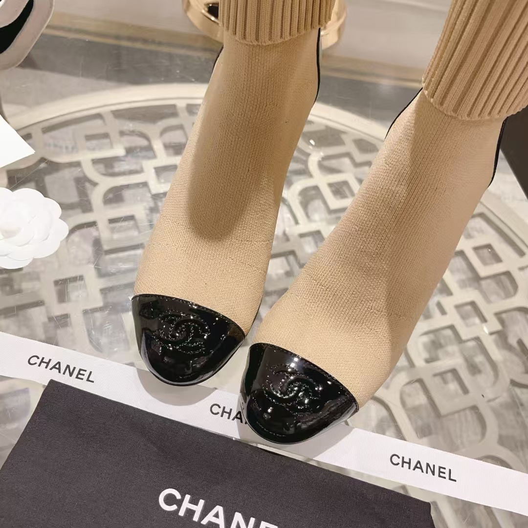 CHANE1 高品質太ヒールソックスブーツ【50％割引+送料無料】