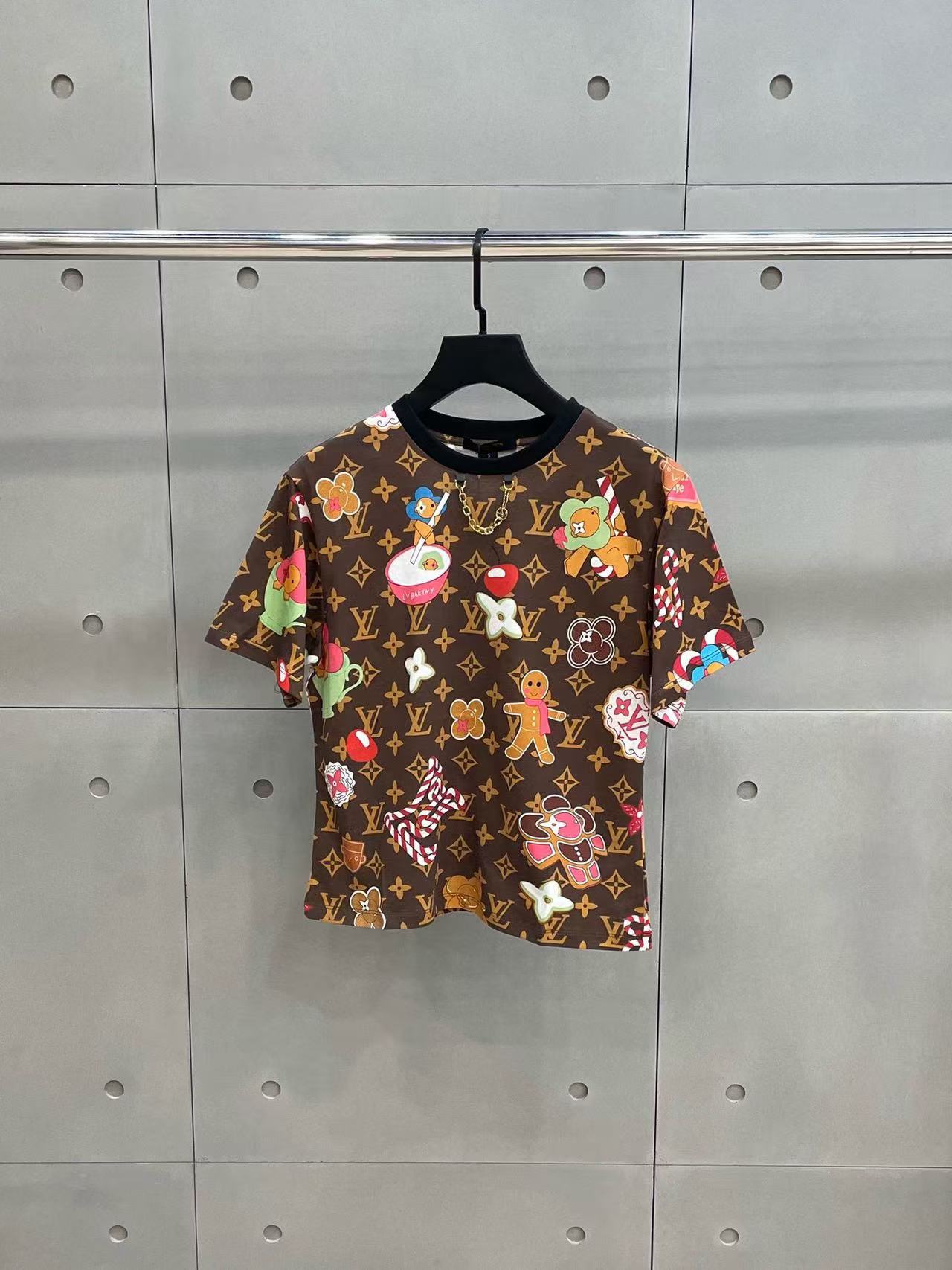 LV チェーン老眼柄 Tシャツ【50％割引+送料無料】