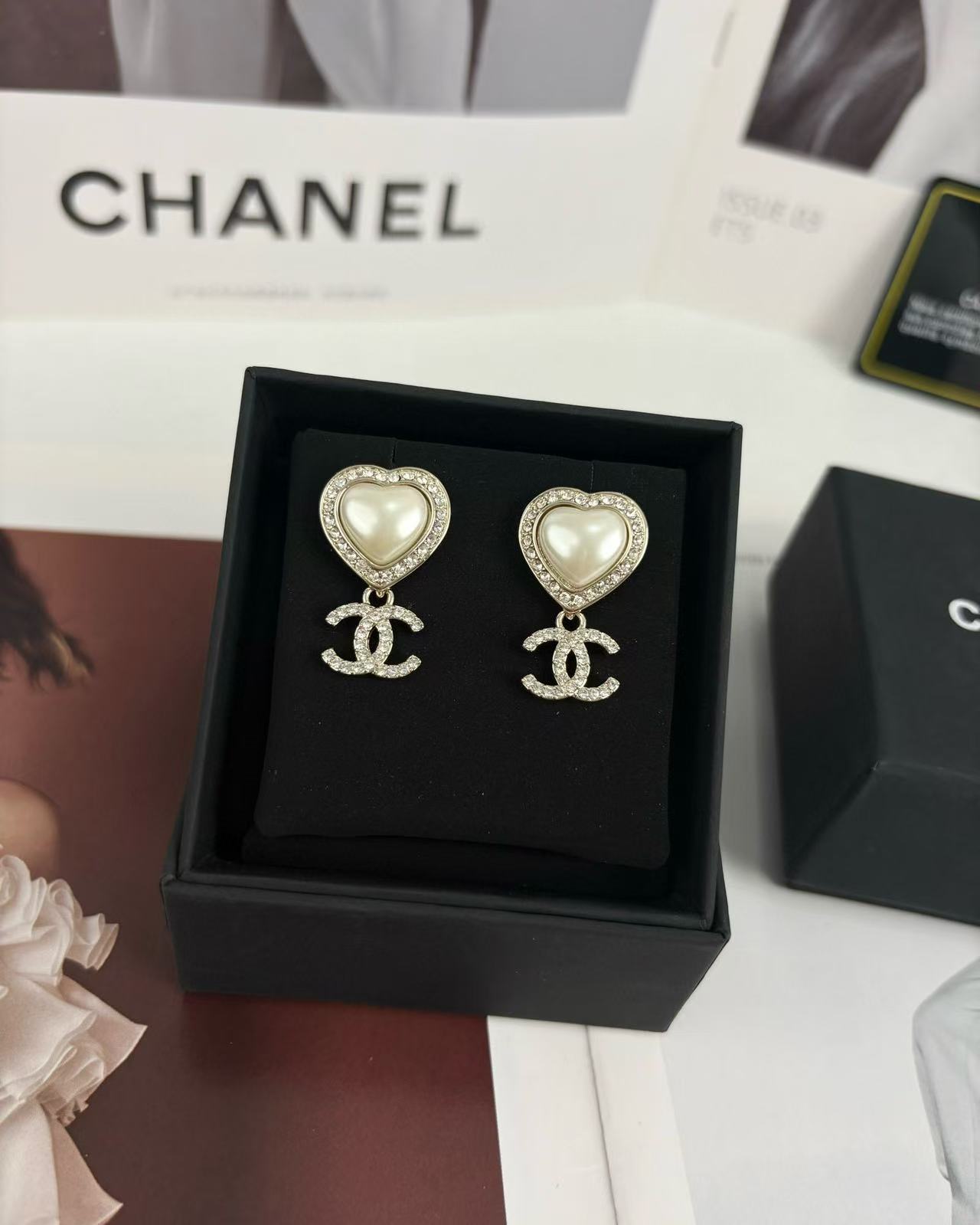 CHANE1 ピーチハート ダブルロゴ ピアス【50％割引+送料無料】