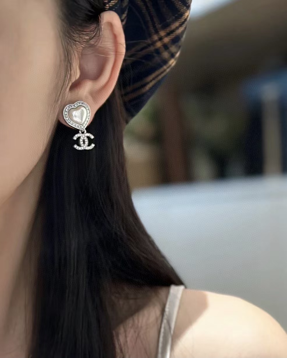 CHANE1 ピーチハート ダブルロゴ ピアス【50％割引+送料無料】