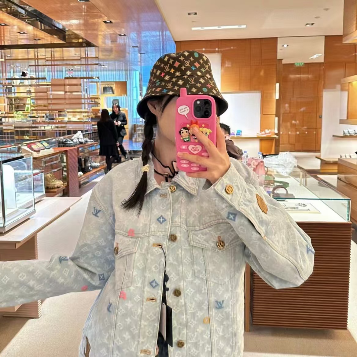 LVプリント刺繍バケットハット【50％割引+送料無料】