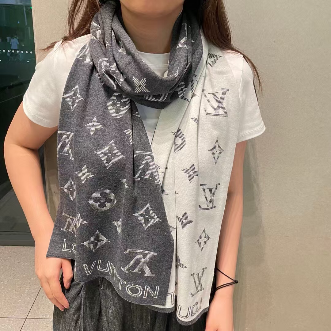 LV プリント ウール スカーフ【50%割引+送料無料】