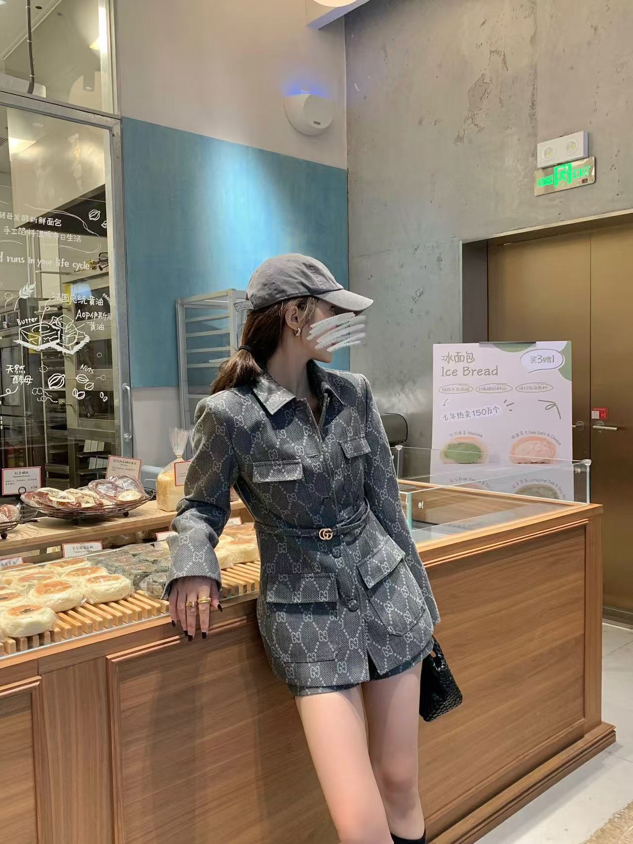 GUCC1 ジャガードデニムジャケット+ショーツ2点セット【50％割引+送料無料】