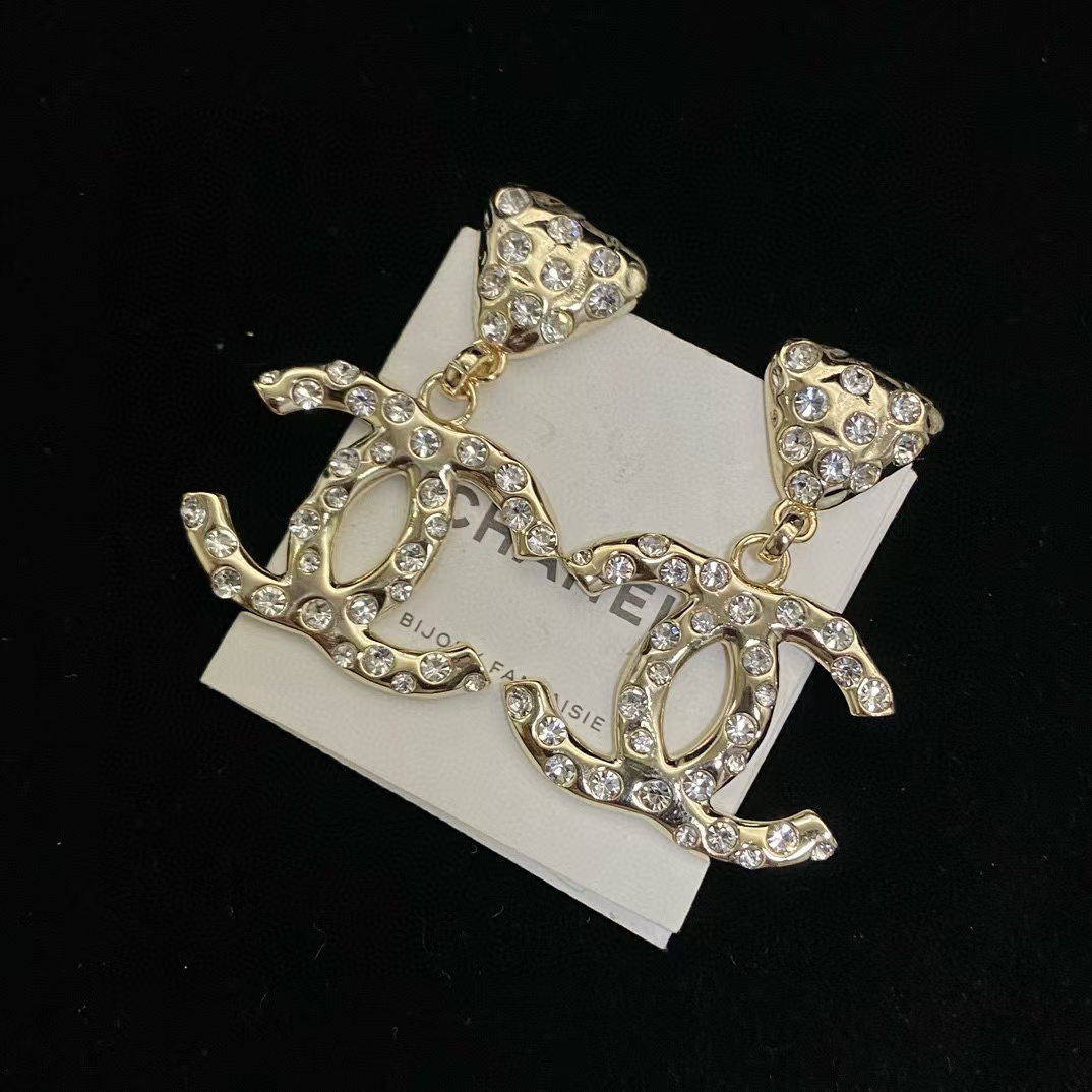 CHANE1 ダブルC ピーチハート ピアス【50％割引+送料無料】