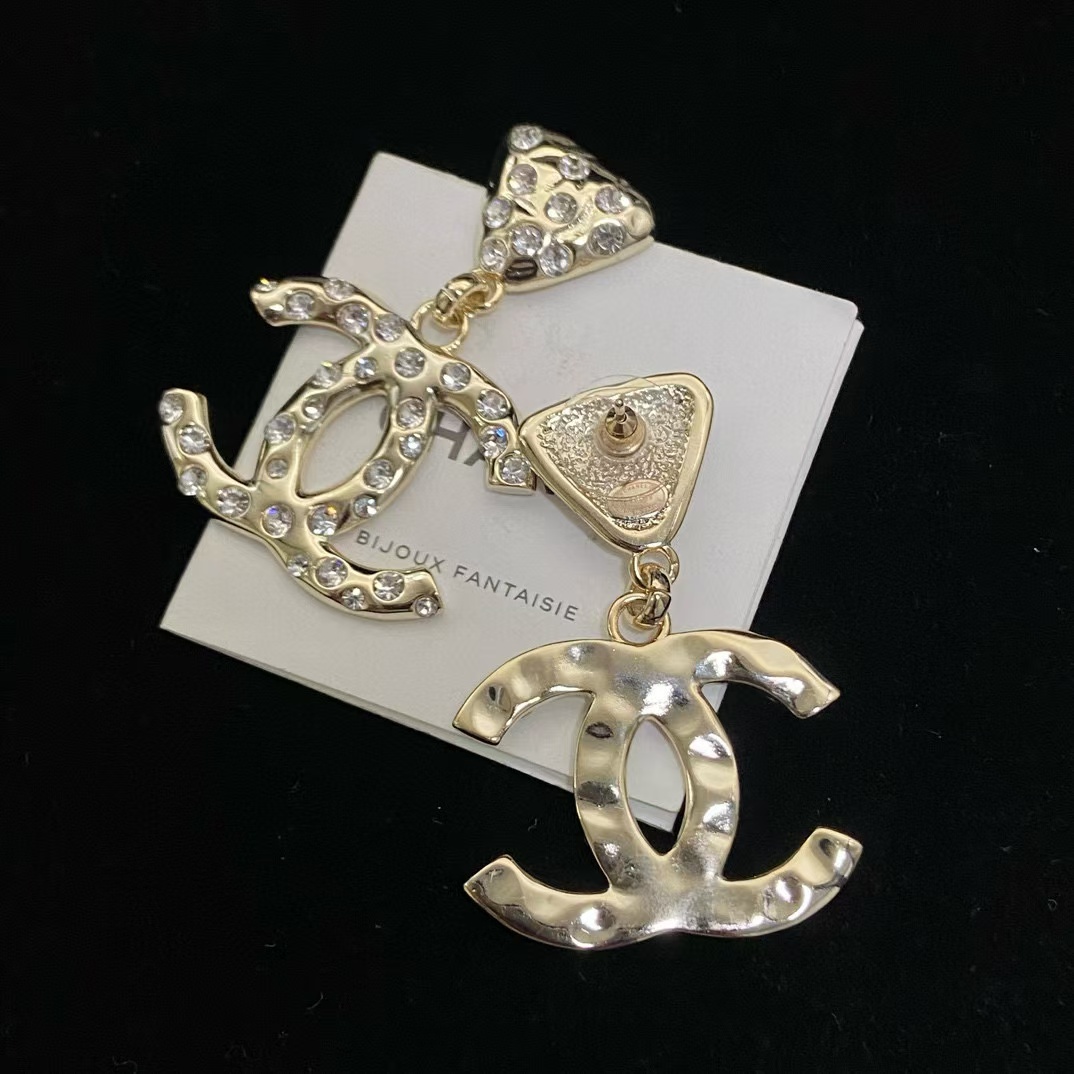 CHANE1 ダブルC ピーチハート ピアス【50％割引+送料無料】