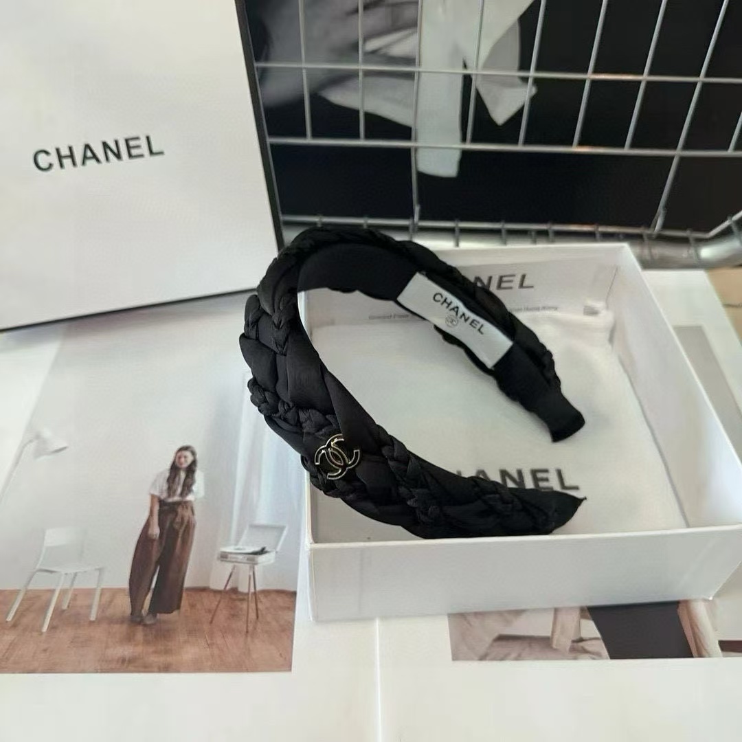 CHANE1 編み込みダブル C ロゴ ヘッドバンド【50％割引+送料無料】
