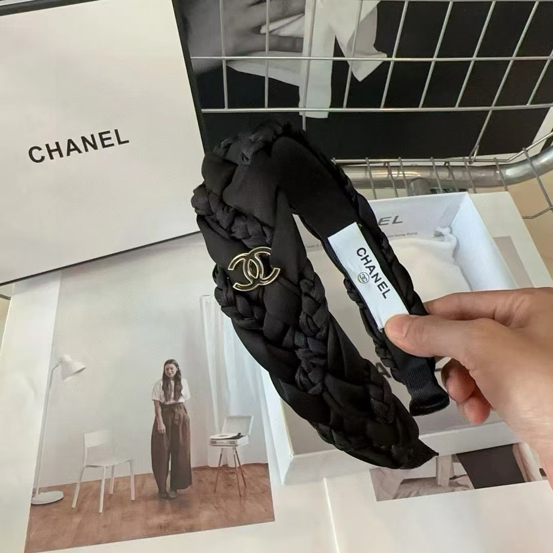 CHANE1 編み込みダブル C ロゴ ヘッドバンド【50％割引+送料無料】