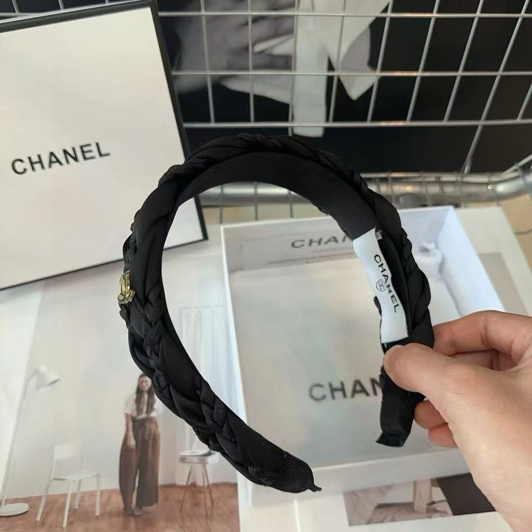 CHANE1 編み込みダブル C ロゴ ヘッドバンド【50％割引+送料無料】