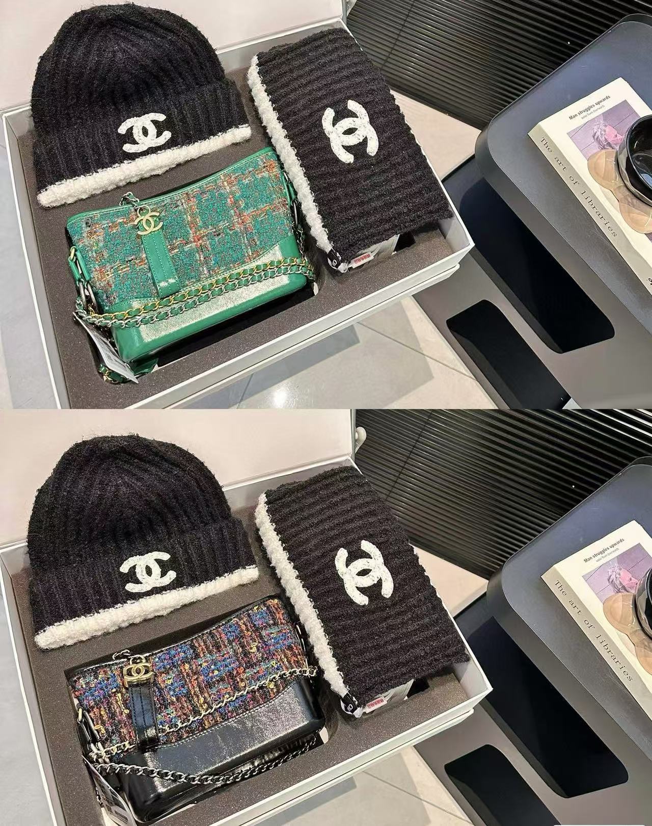 CHANE1 帽子+スカーフ+バッグの組み合わせ3点セット【50％割引+送料無料】101