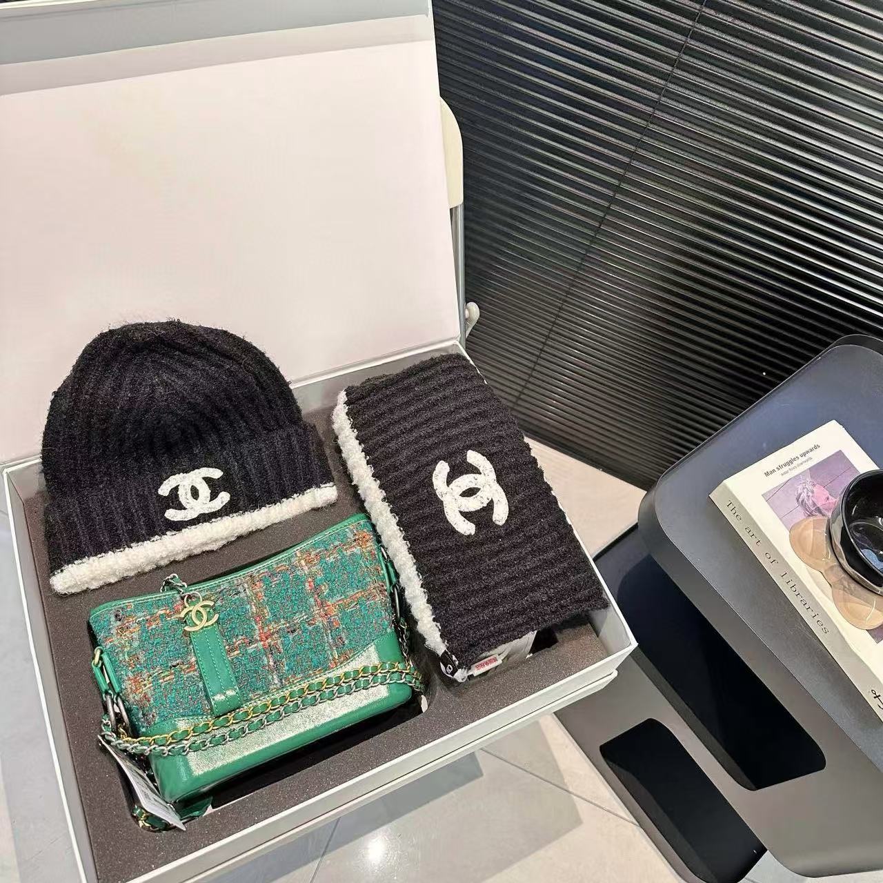 CHANE1 帽子+スカーフ+バッグの組み合わせ3点セット【50％割引+送料無料】101