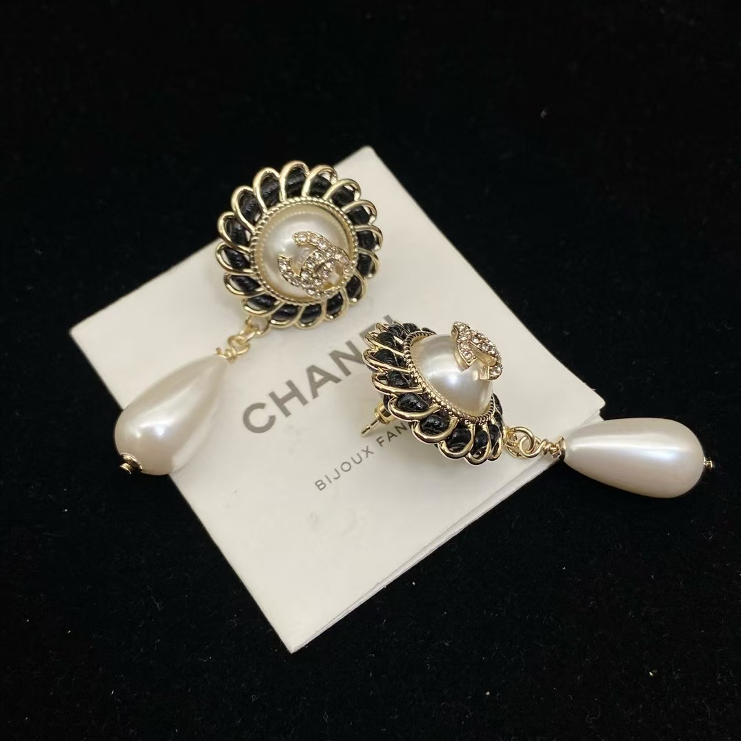 CHANE1 24K ウォータードロップパールイヤリング【50％割引+送料無料】