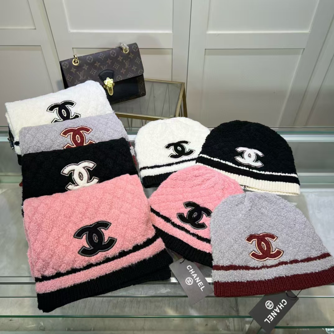 CHANE1 ウール帽子+スカーフ2点セット【50％割引+送料無料】