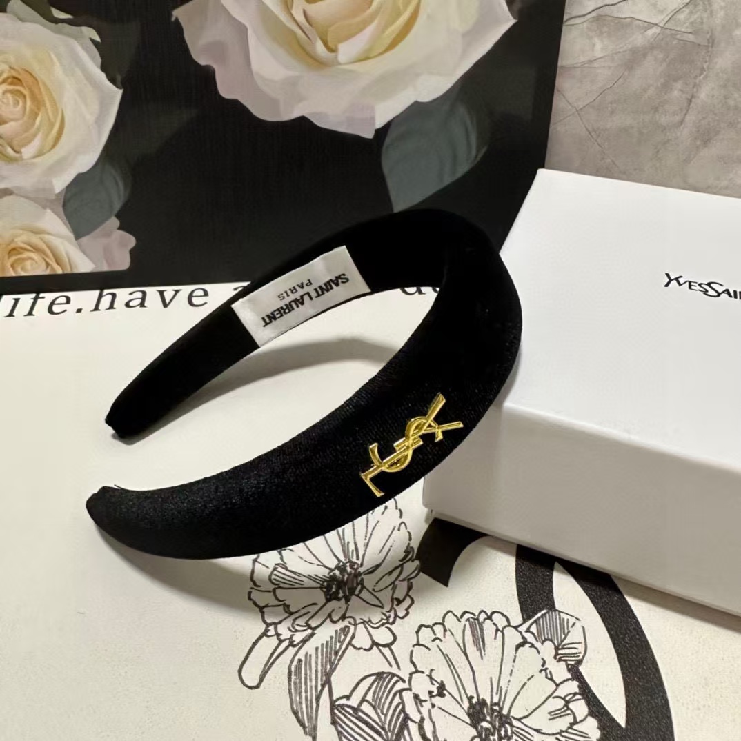 YSL シンプルベルベットヘッドバンド【50％割引+送料無料】