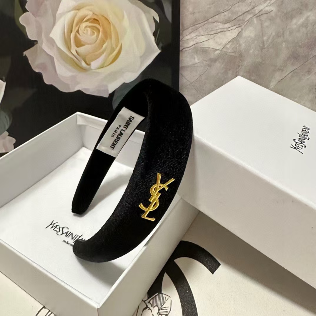 YSL シンプルベルベットヘッドバンド【50％割引+送料無料】