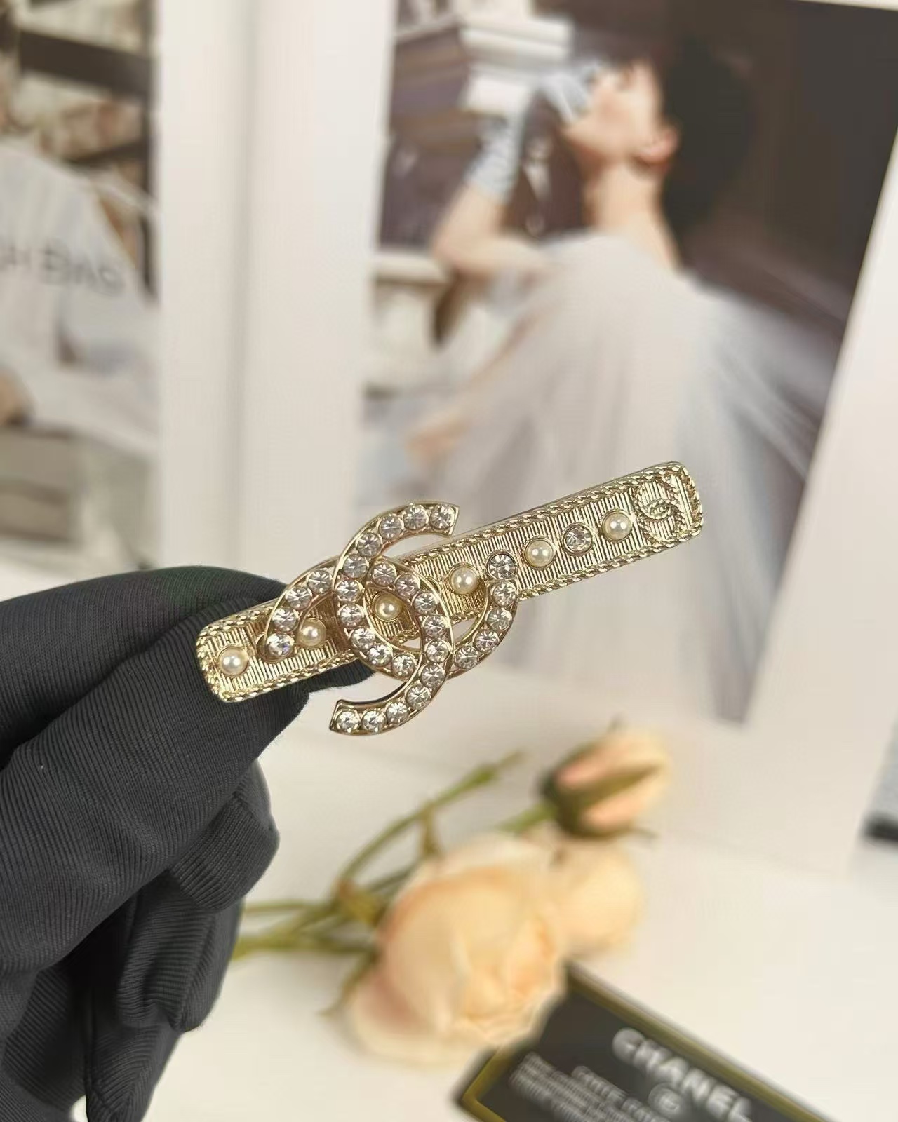 CHANE1 ダイヤモンドパール ヘアクリップ【50％割引+送料無料】