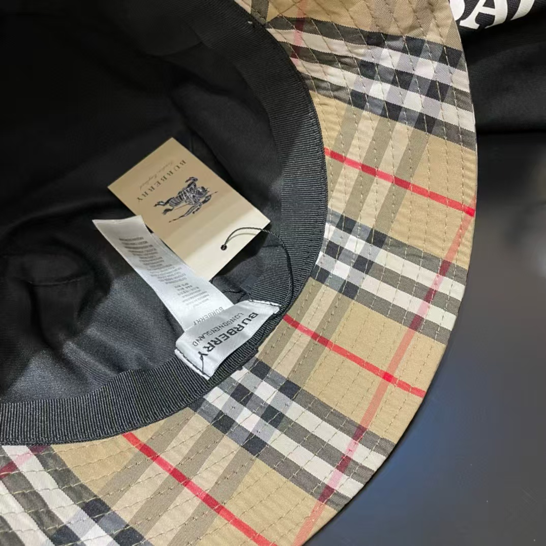 BUR8ERRY チェック柄バケットハット【50％割引+送料無料】