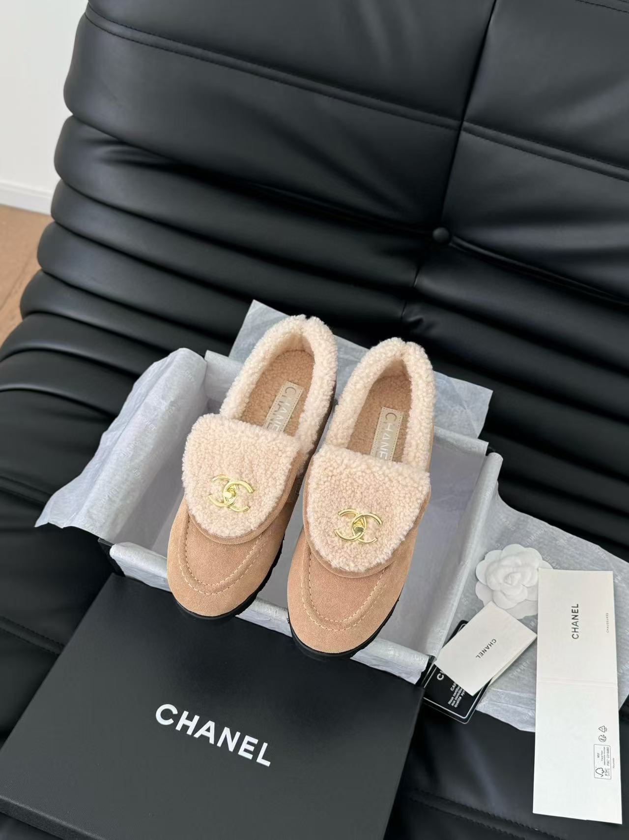 CHANE1 高品質ラムウールローファー【50％割引+送料無料】