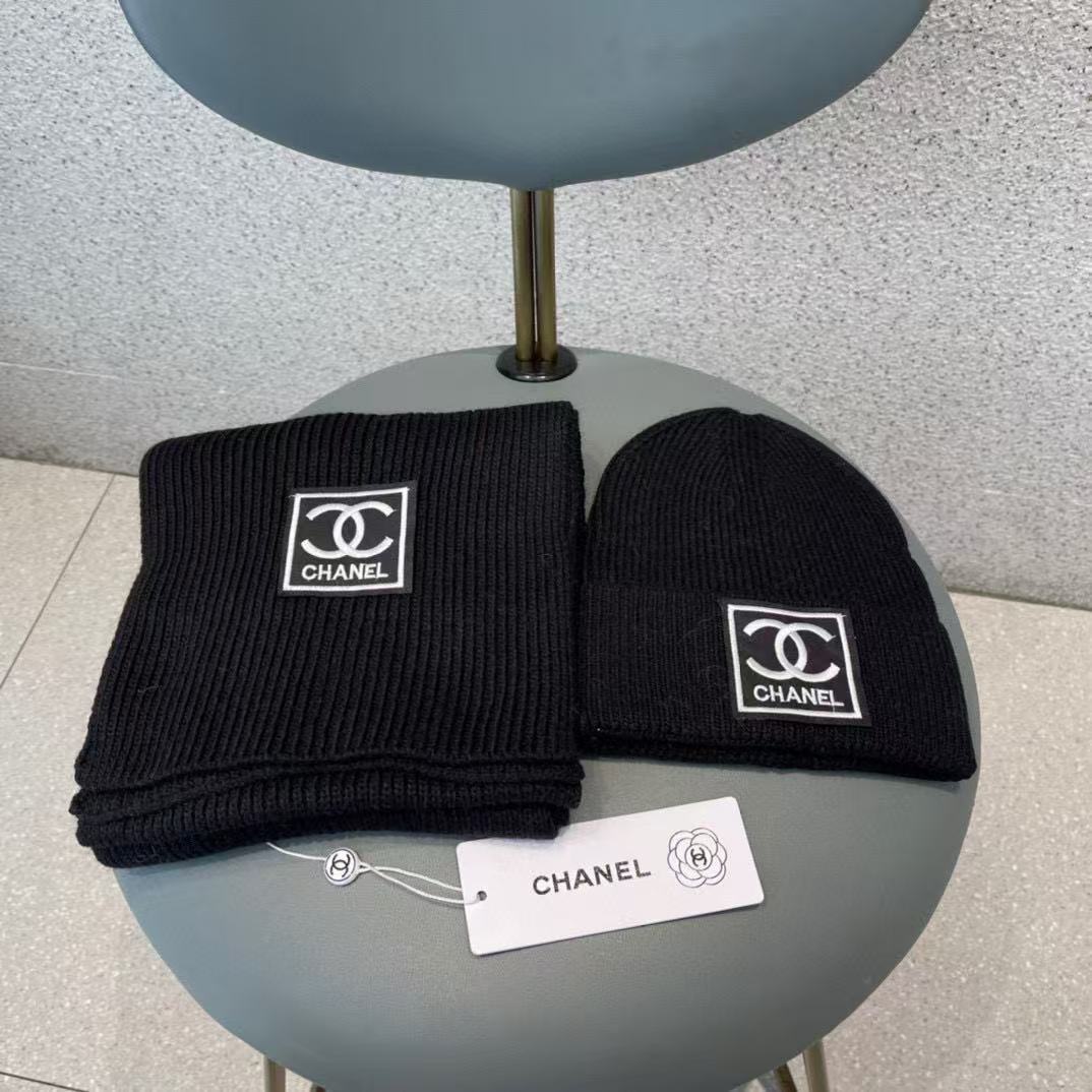 CHANE1 ウール帽子+スカーフ2点セット【50％割引+送料無料】