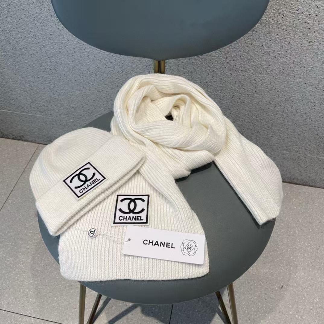CHANE1 ウール帽子+スカーフ2点セット【50％割引+送料無料】