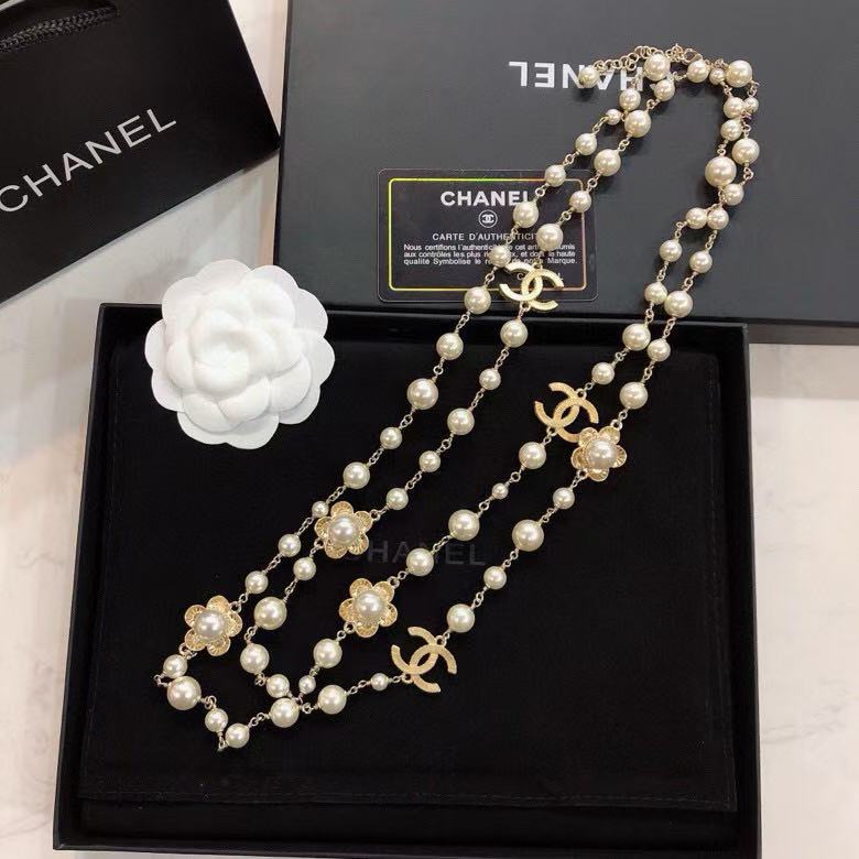 CHANE1 2層パールロングセーターチェーン【50％割引+送料無料】