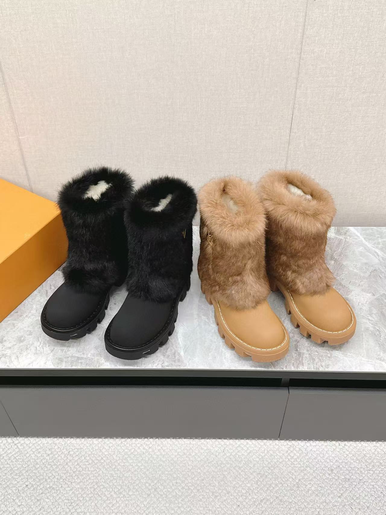 LV高品質厚底ファースノーブーツ【50％割引+送料無料】