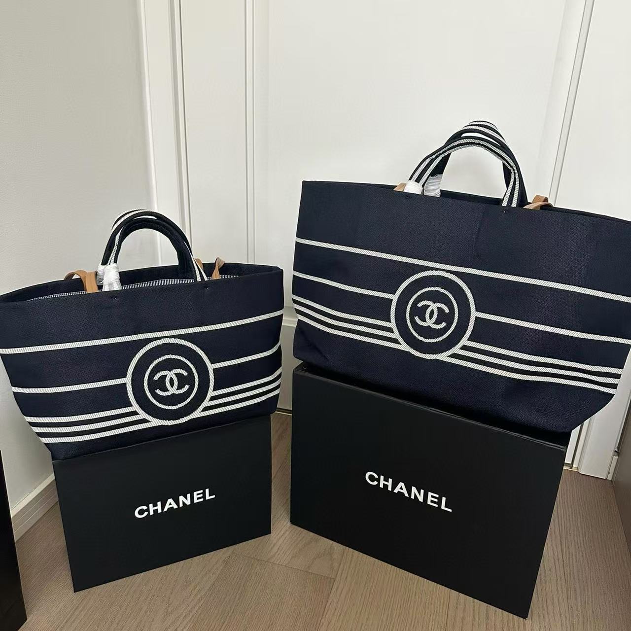 CHANE1 ストライプ ビーチバッグ【50％割引+送料無料】
