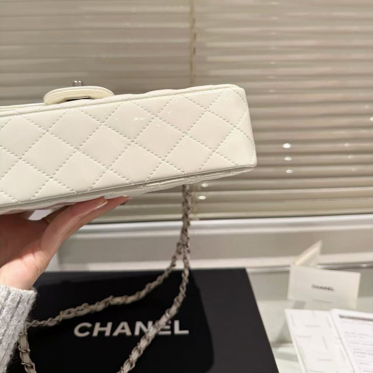 CHANE1 パテントレザー ショルダー クロスボディ チェーン バッグ【50%割引+送料無料】