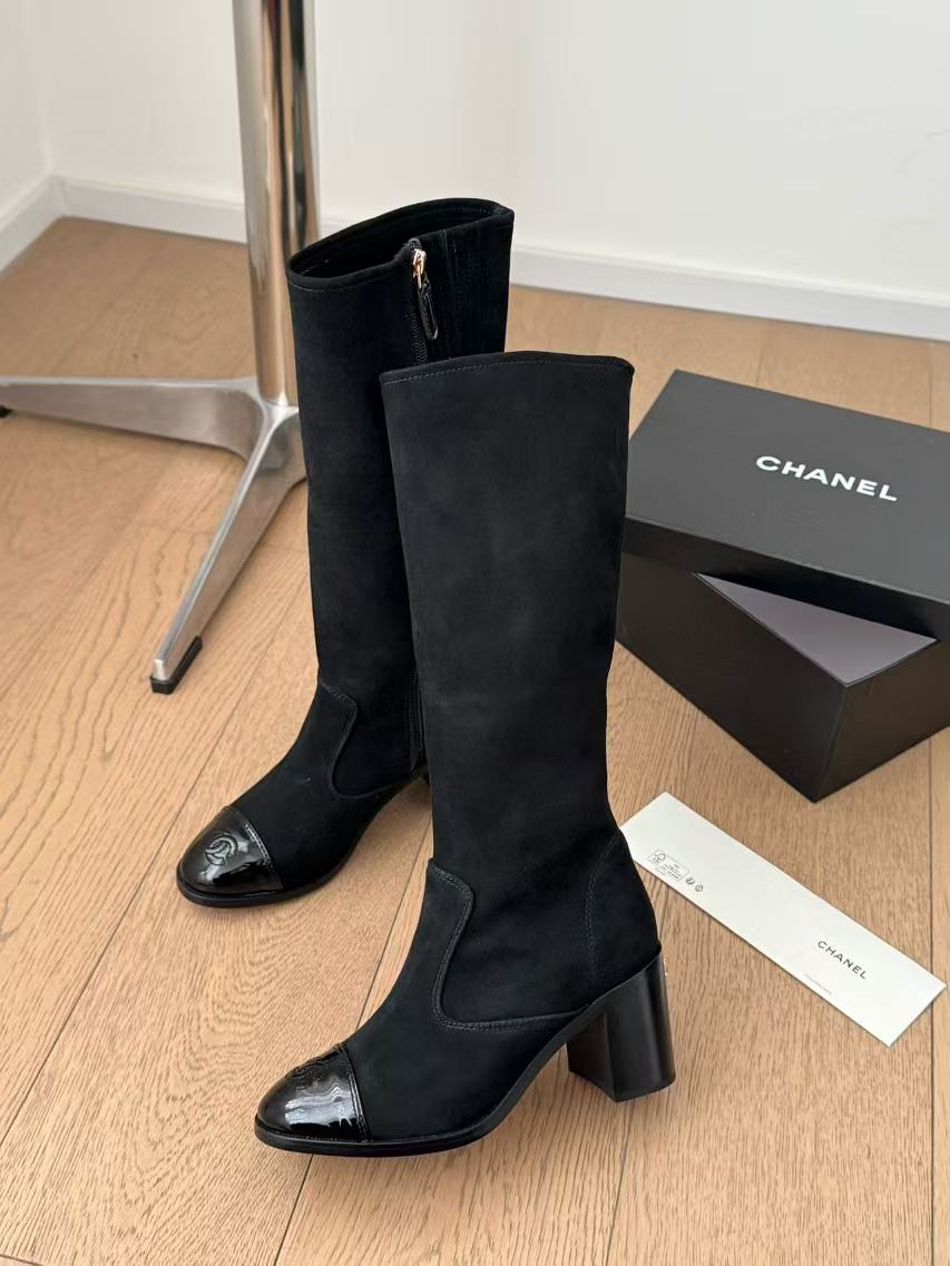 CHANE1 上質シープスキンスエードロングブーツ【50％割引+送料無料】