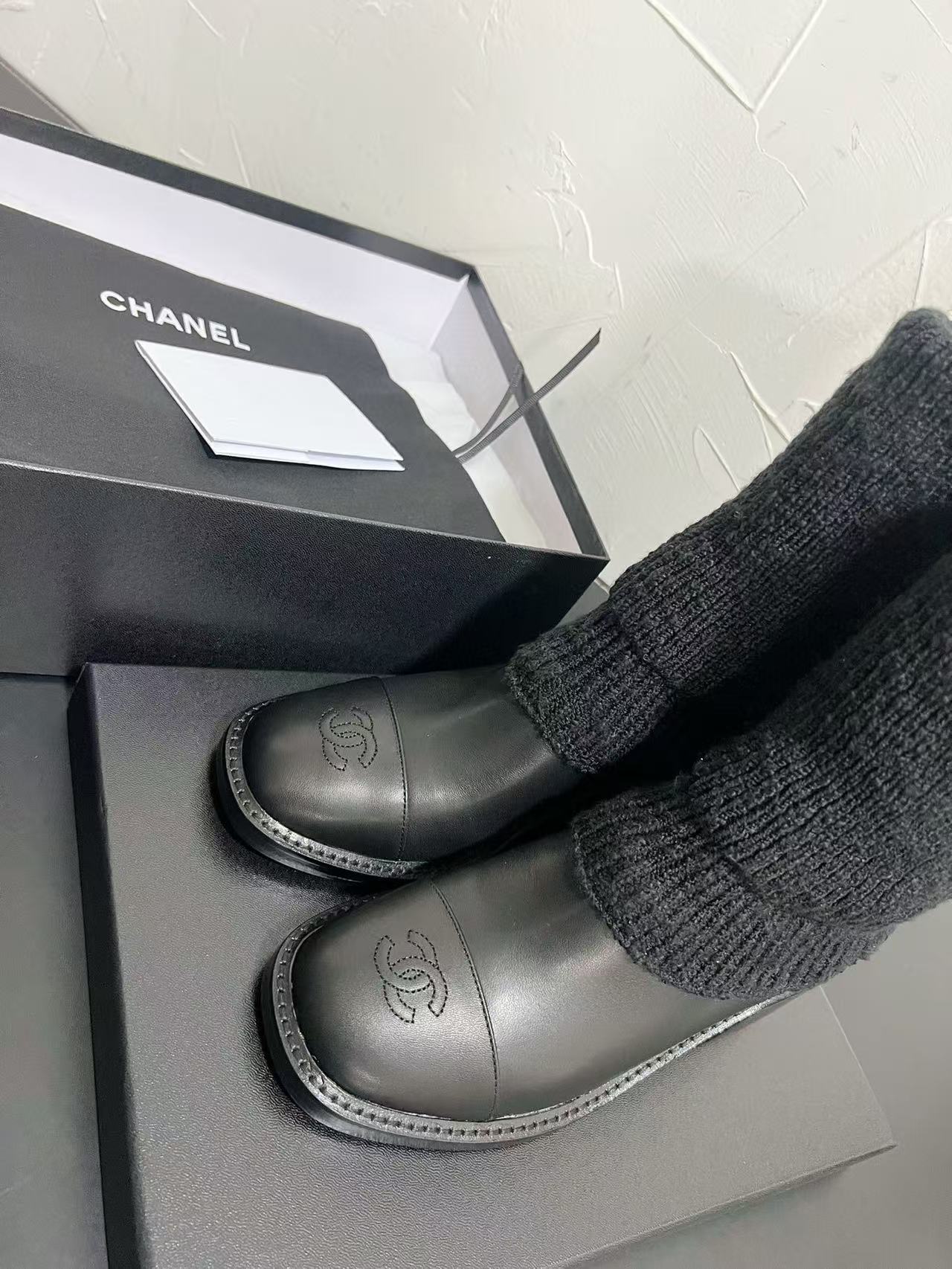 CHANE1 高品質ニットソックスブーツ【50％割引+送料無料】